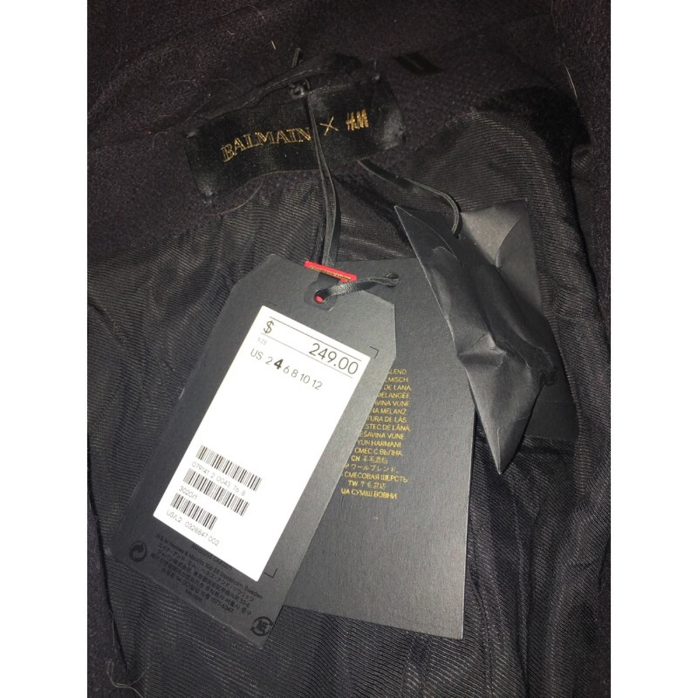 NEW! *RARE* Balmain x H&M Double Breasted Peacoat - Picture 7 of 8